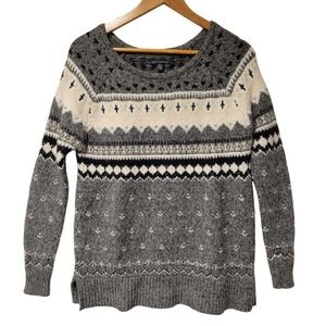 American Eagle Fairisle Nordic Wool Blend Sweater Womens Soft Cozy Hygga Ski XS